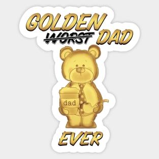 Golden Dad Ever Sticker